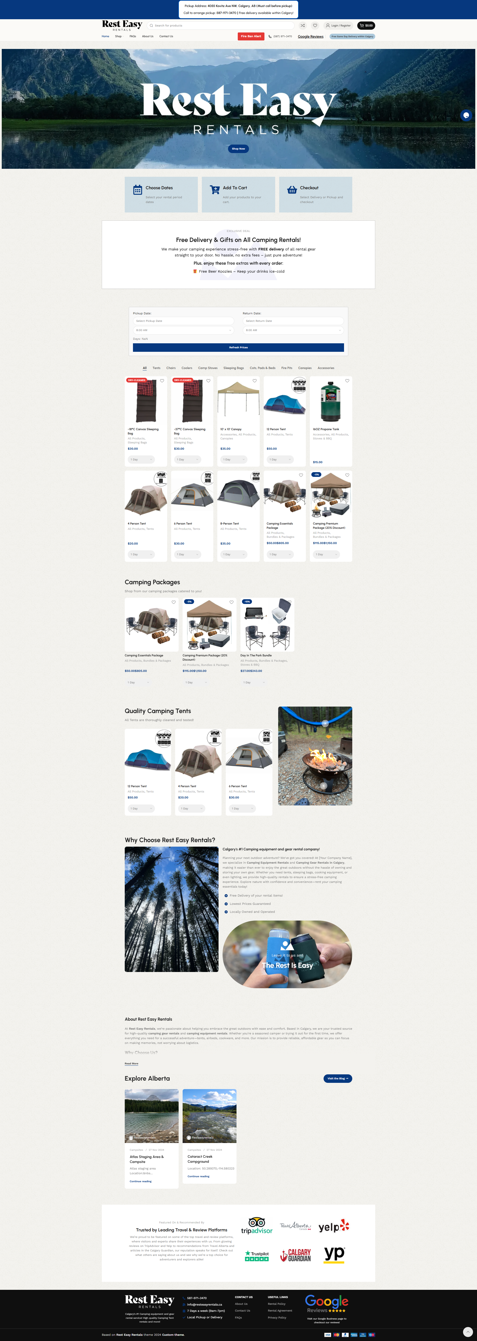 REST EASY Rentals Website